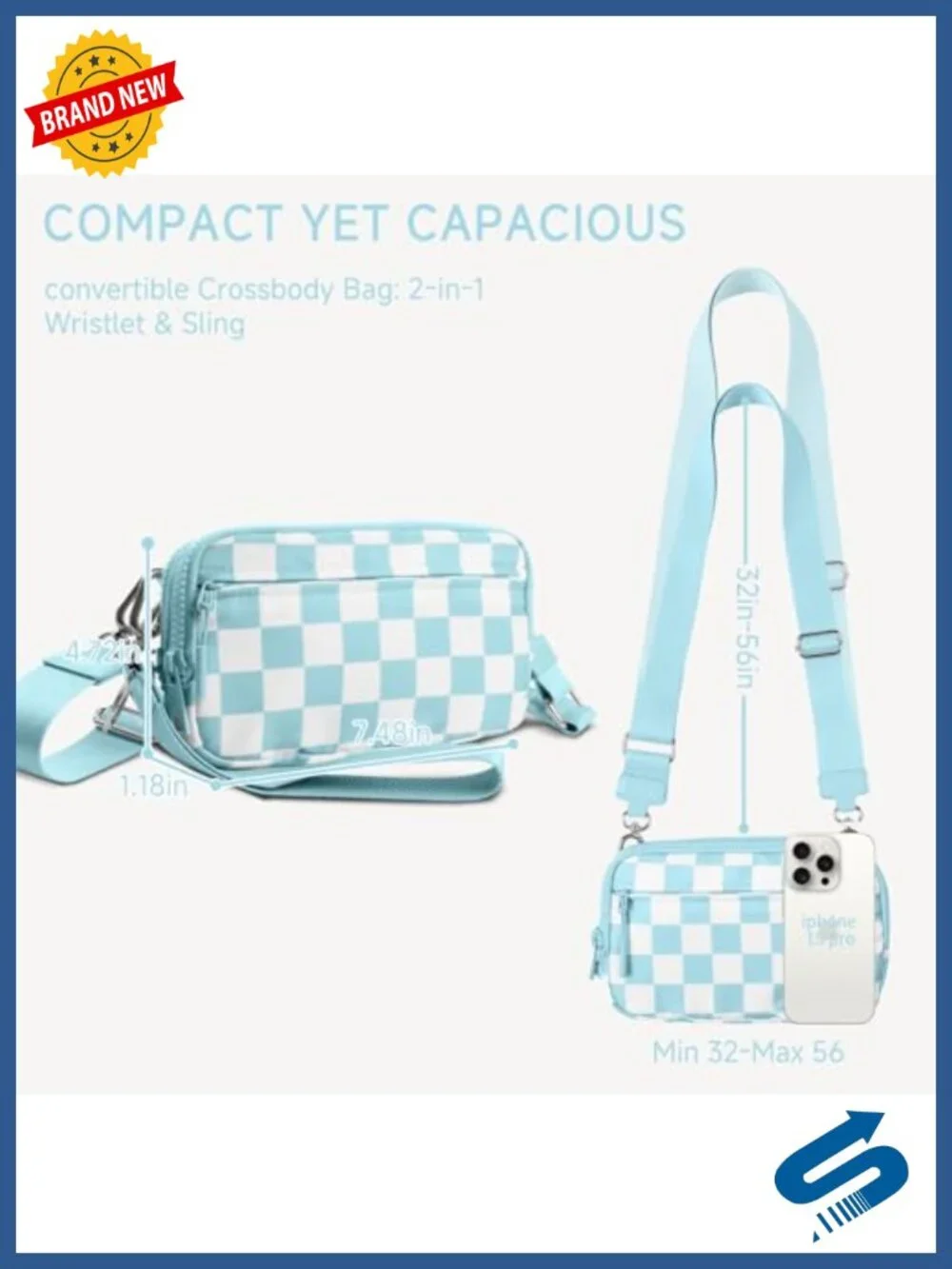 Nylon Wristlet Wallet RFID Blocking Crossbody with Credit Card Holder &